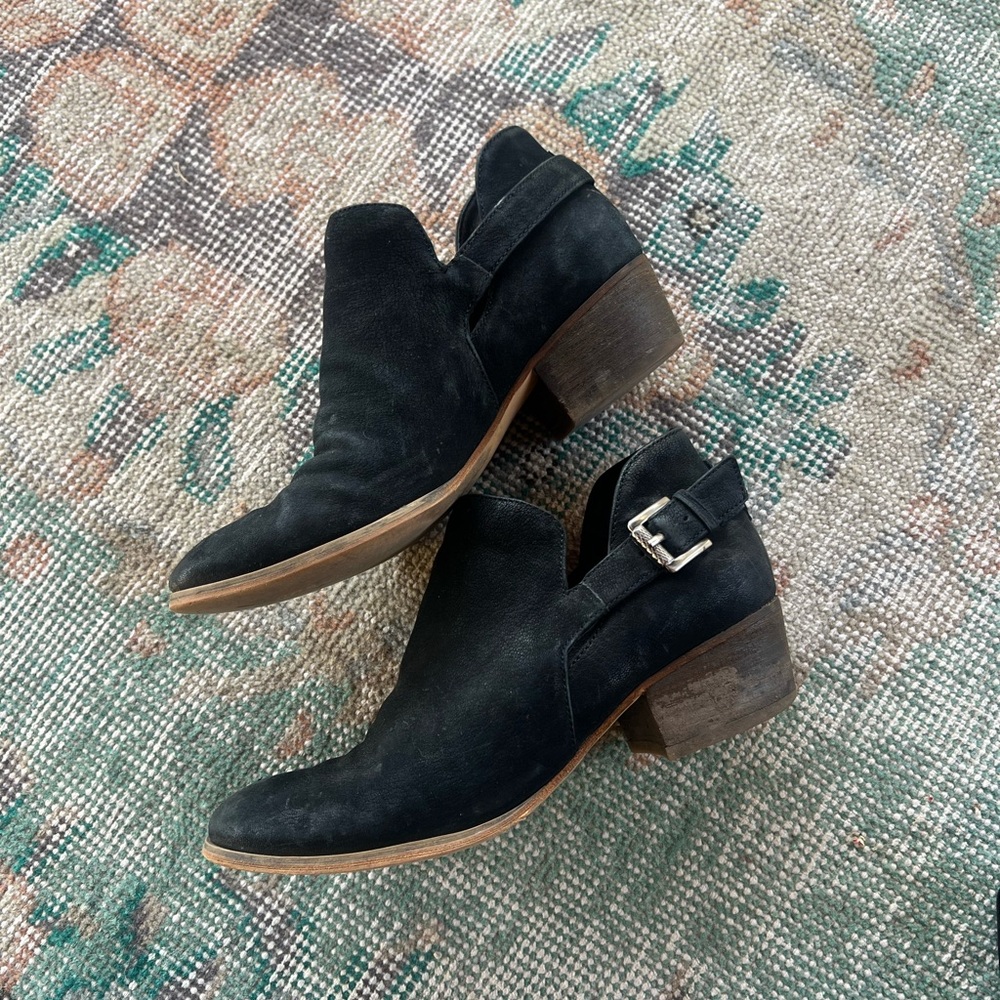 Caslon Black Ankle Booties with Silver Buckle